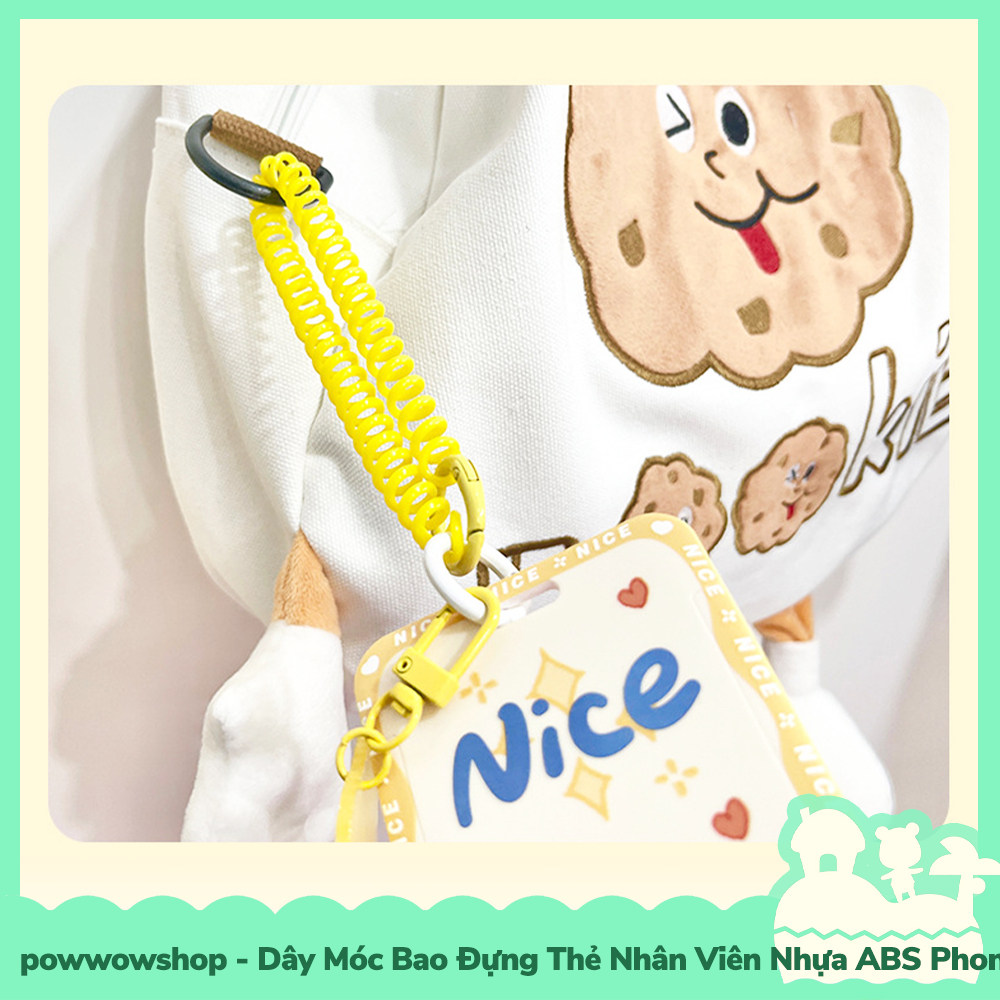 [Sẵn VN - Hỏa Tốc] Dây Móc Bao Đựng Thẻ Nhân Viên Dọc Nhựa PC Phong Cách Hình Hoa Flower Happy To Be Nice