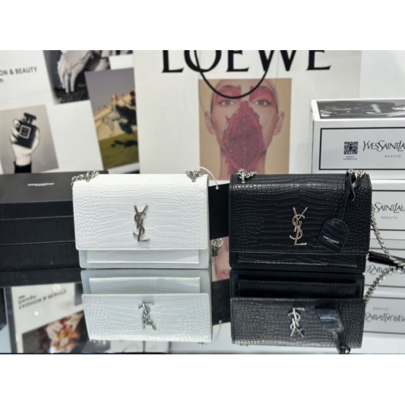 Túi xách nữ Y.Sunset vân cá sấu sz22cm(đen&amp;trắng) chuẩn đẹp fullbox hịn