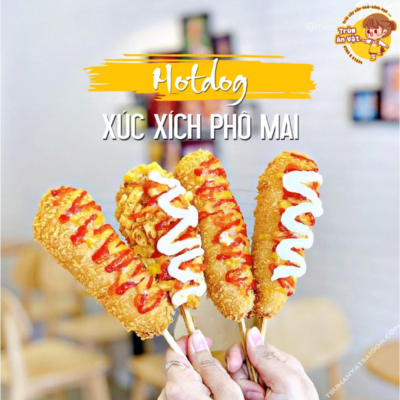 hot dog xúc xích phô mai loại ngon / vỉ 500gr - 6 cây