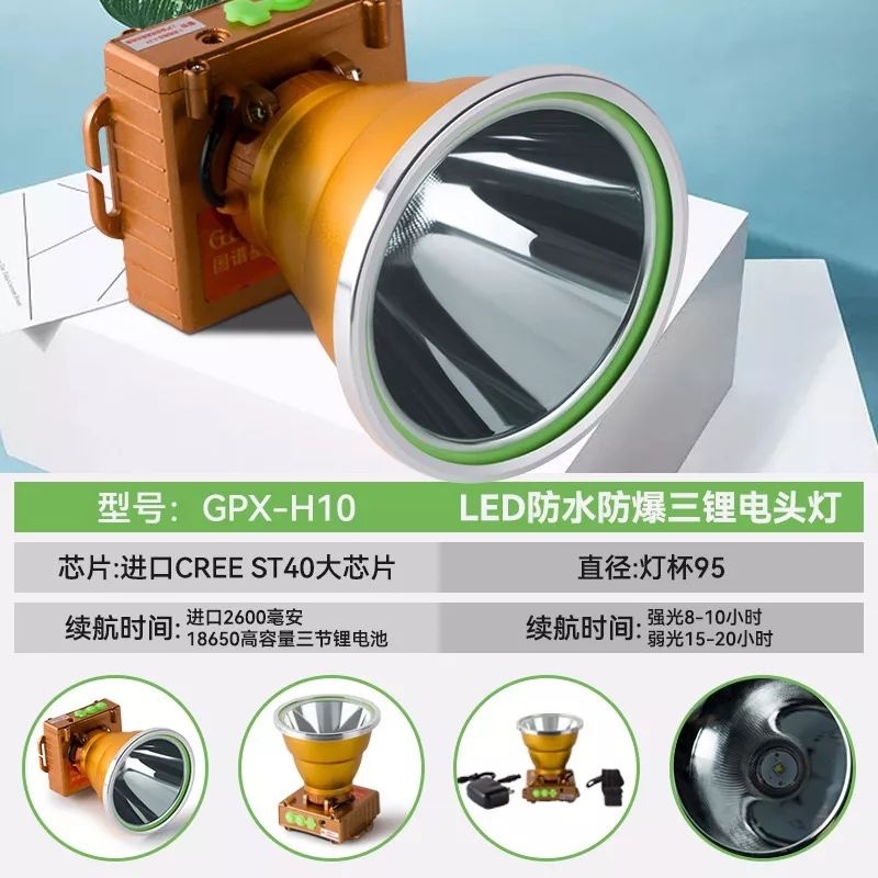 Sạc đèn pin đội đầu GPX H7 - H8 - H9 - H10