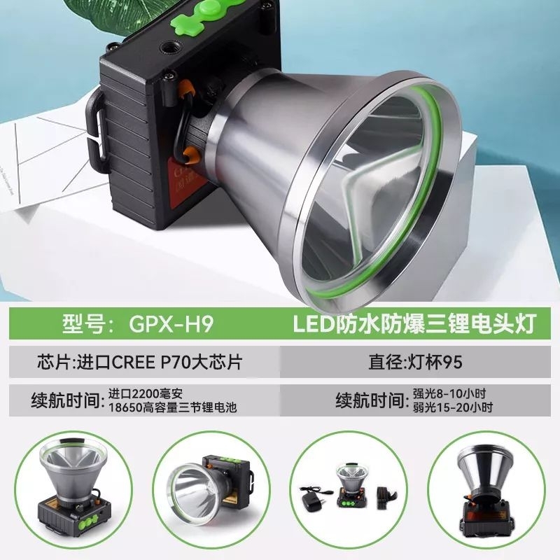 Sạc đèn pin đội đầu GPX H7 - H8 - H9 - H10