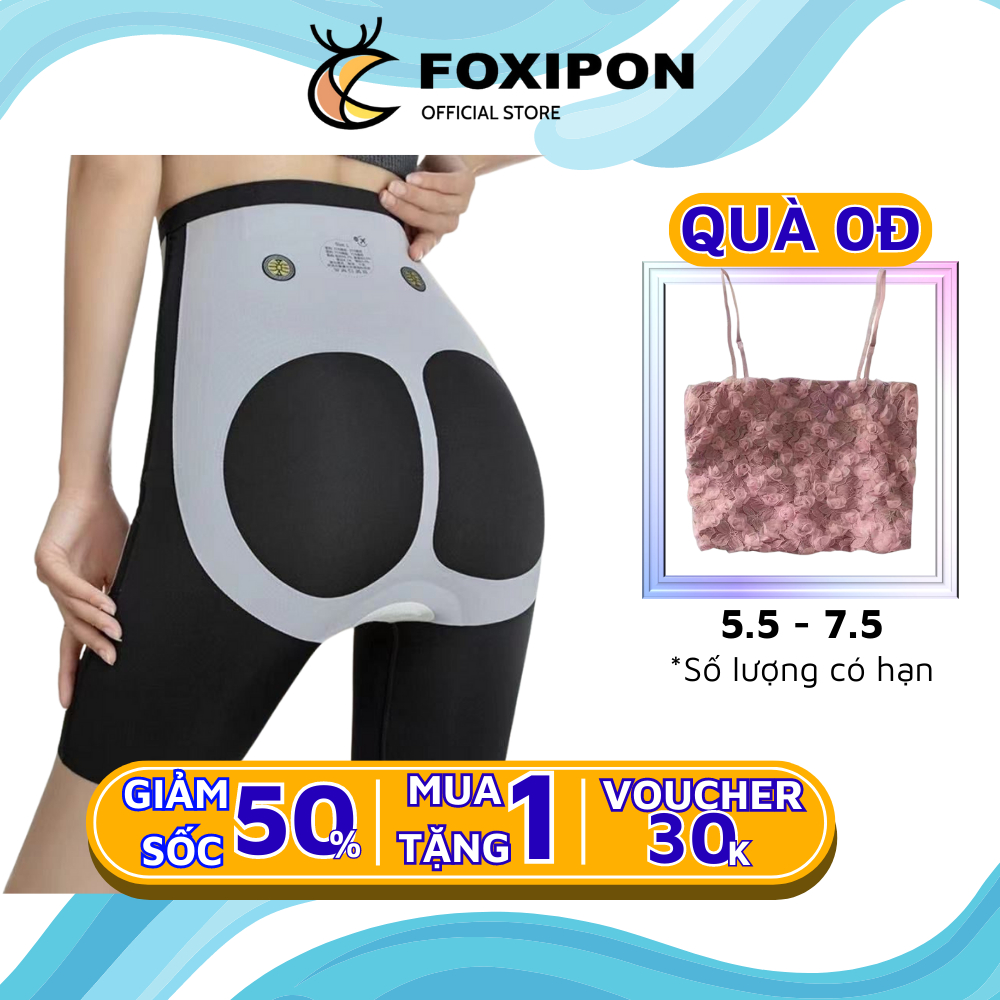 Quần định hình ion nịt bụng nâng mông, mặc trong váy, siết eo, không đường may FOXIPON FXP036