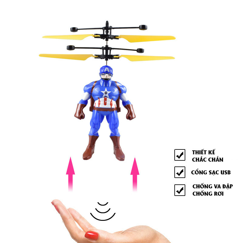 Đồ chơi mô hình bay cảm ứng nhân vật siêu anh hùng Avenger