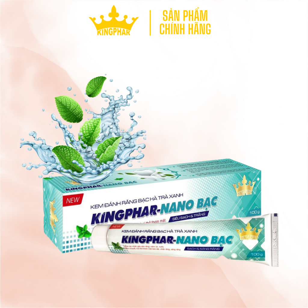 Kem Đánh Răng Trà Xanh Bạc Hà Nano Bạc 100g KINGPHAR