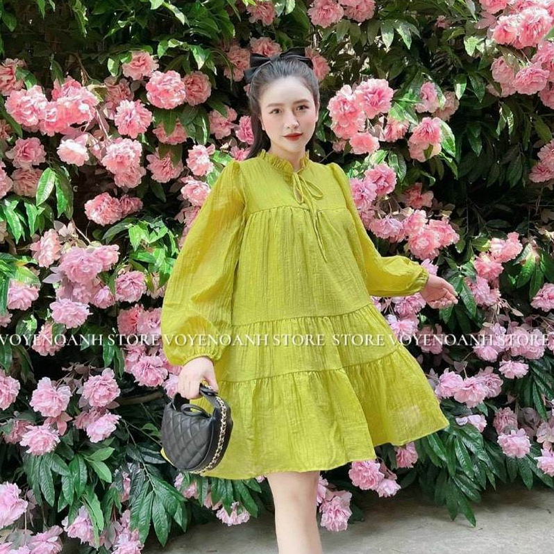Đầm Nữ Dự tiệc nối gân dáng xòe cổ cột dây sang trọng quý phái