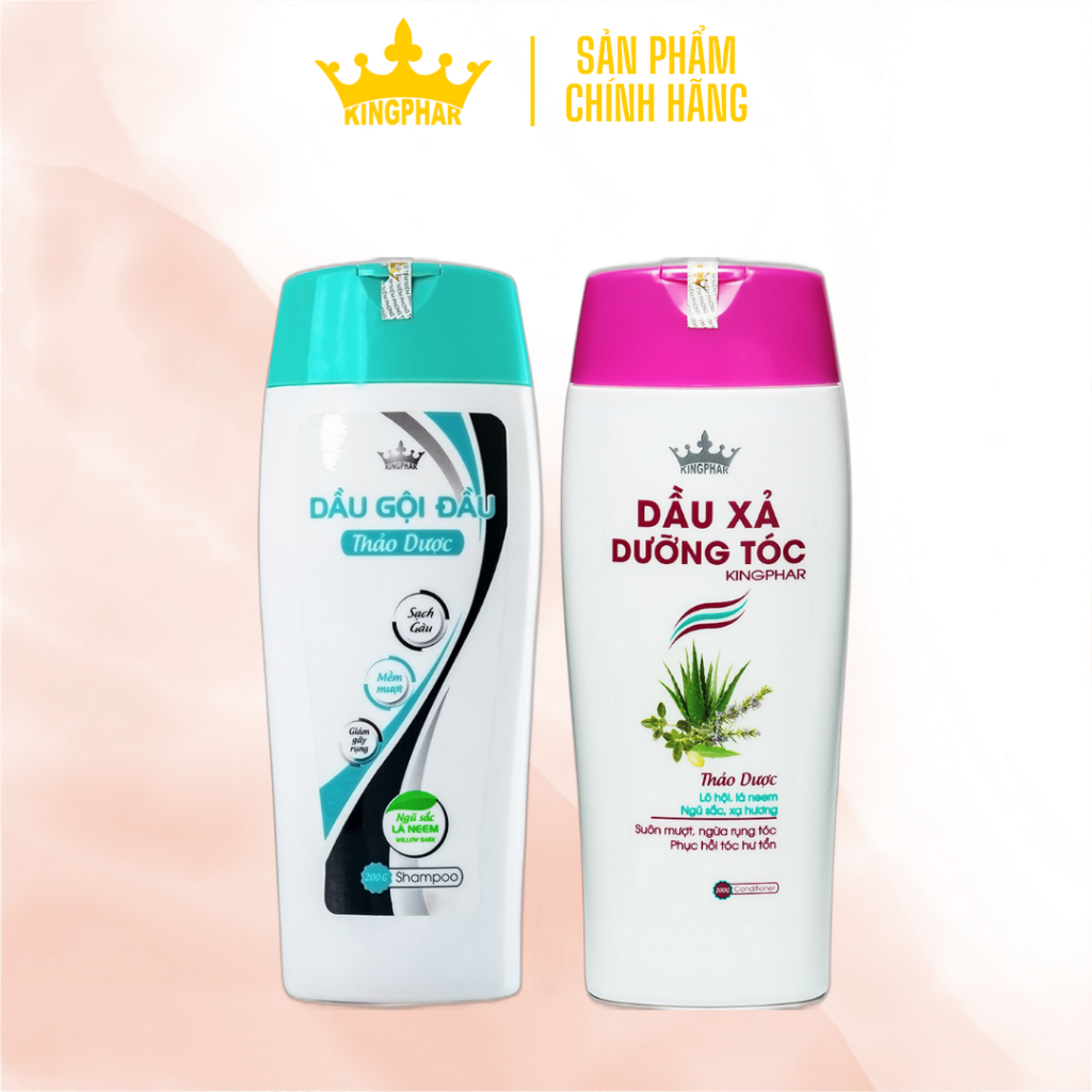 Bộ Dầu Gội Và Xả Thảo Dược Chiết Xuất Từ Tự Nhiên 200g KINGPHAR