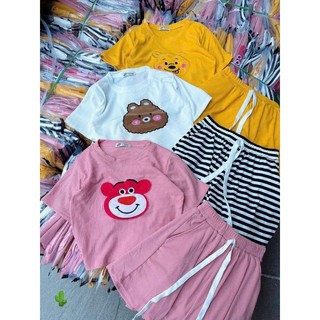 Set Bộ Áo Croptop Kèm Quần Sort Thun Freesize
