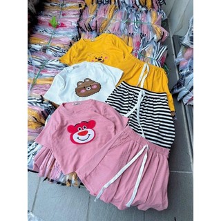 Set Bộ Áo Croptop Kèm Quần Sort Thun Freesize