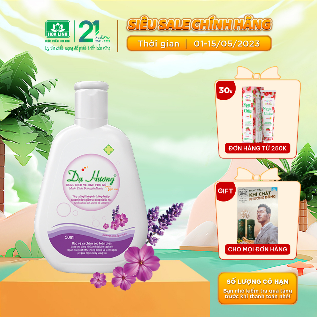 Dung dịch vệ sinh phụ nữ Dạ Hương Lavender 50ml