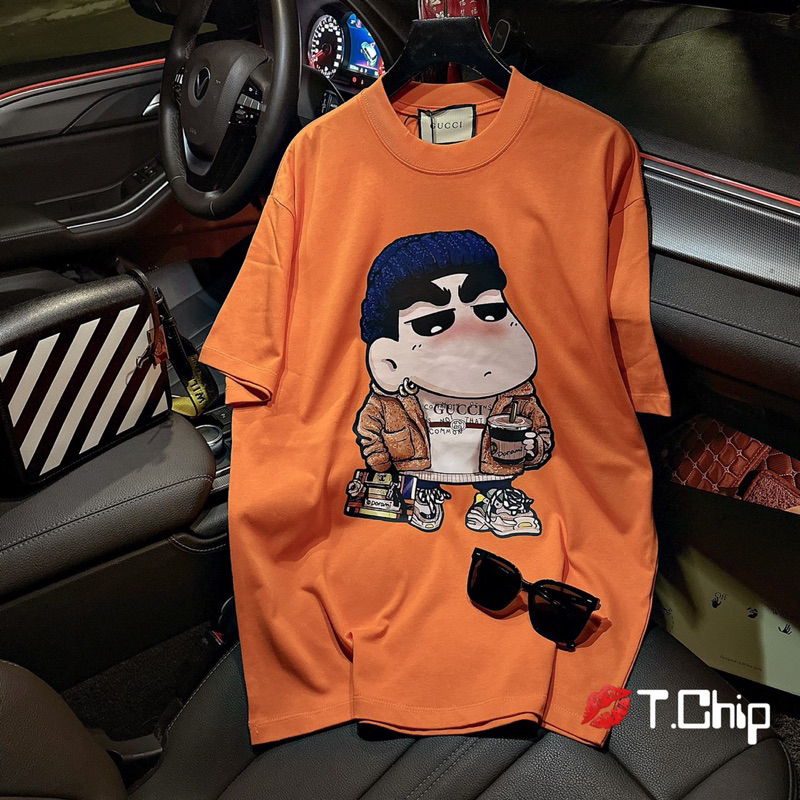 Áo thun cộc hình Shin GC form rộng hàng QCL1