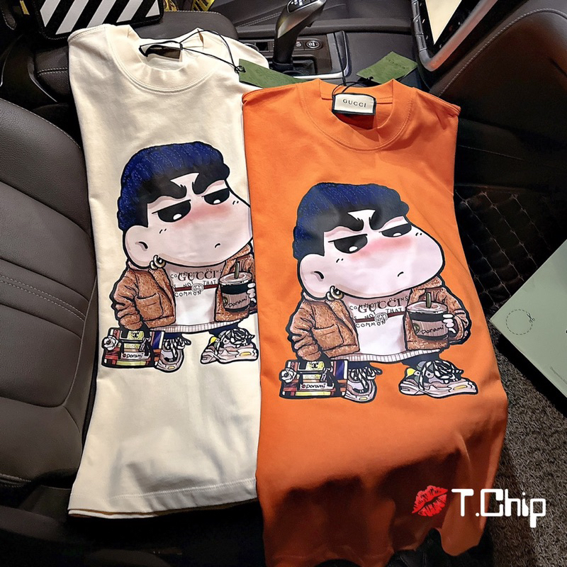 Áo thun cộc hình Shin GC form rộng hàng QCL1