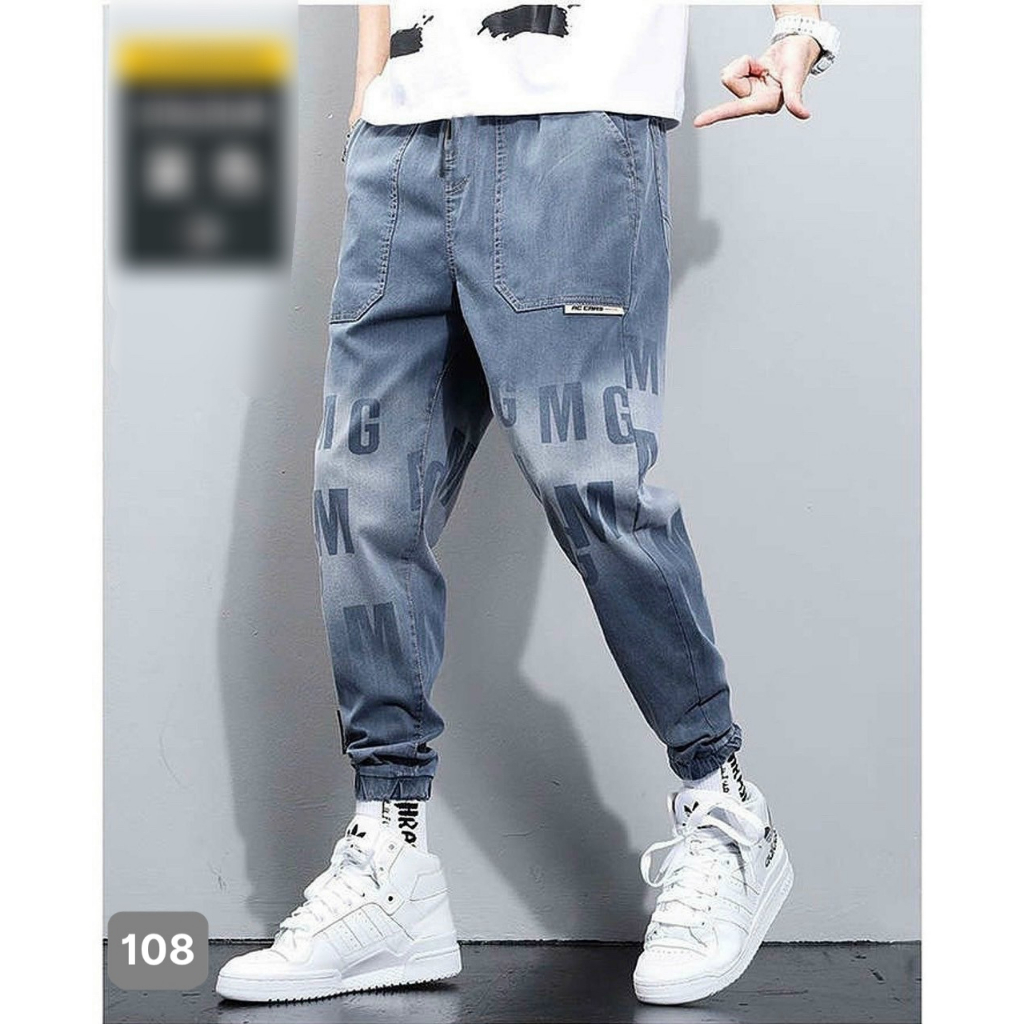 Quần Jeans Jogger thể thao Rin Nam Chất Bò Cao Cấp Xám Xanh Ống Bó Co Giãn P34 | BigBuy360 - bigbuy360.vn