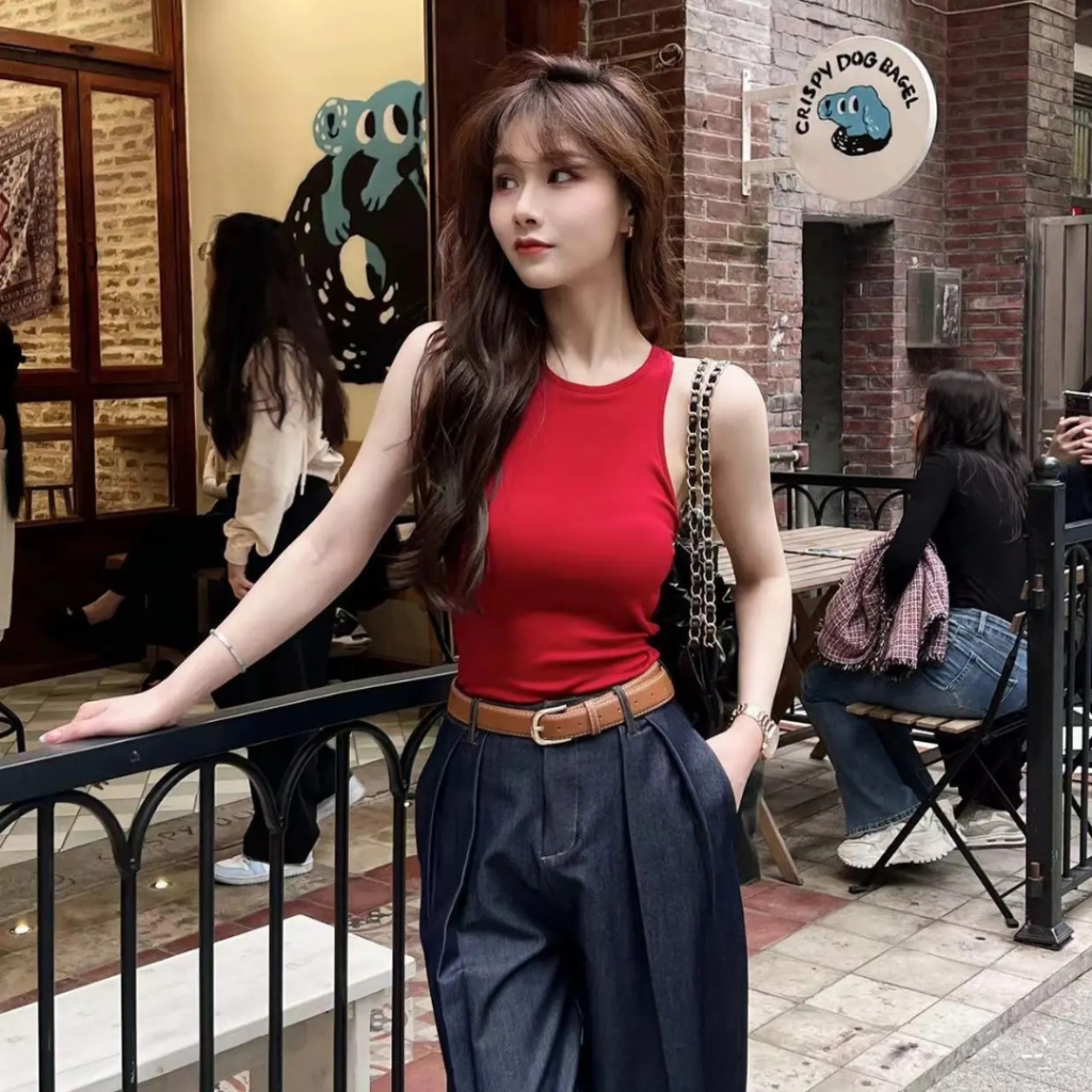 Áo ba lỗ hở lưng dây chéo nữ, áo bra sát nách croptop, mút ngực sịn sò, kiểu basic ôm body sexy chất liệu mềm mát