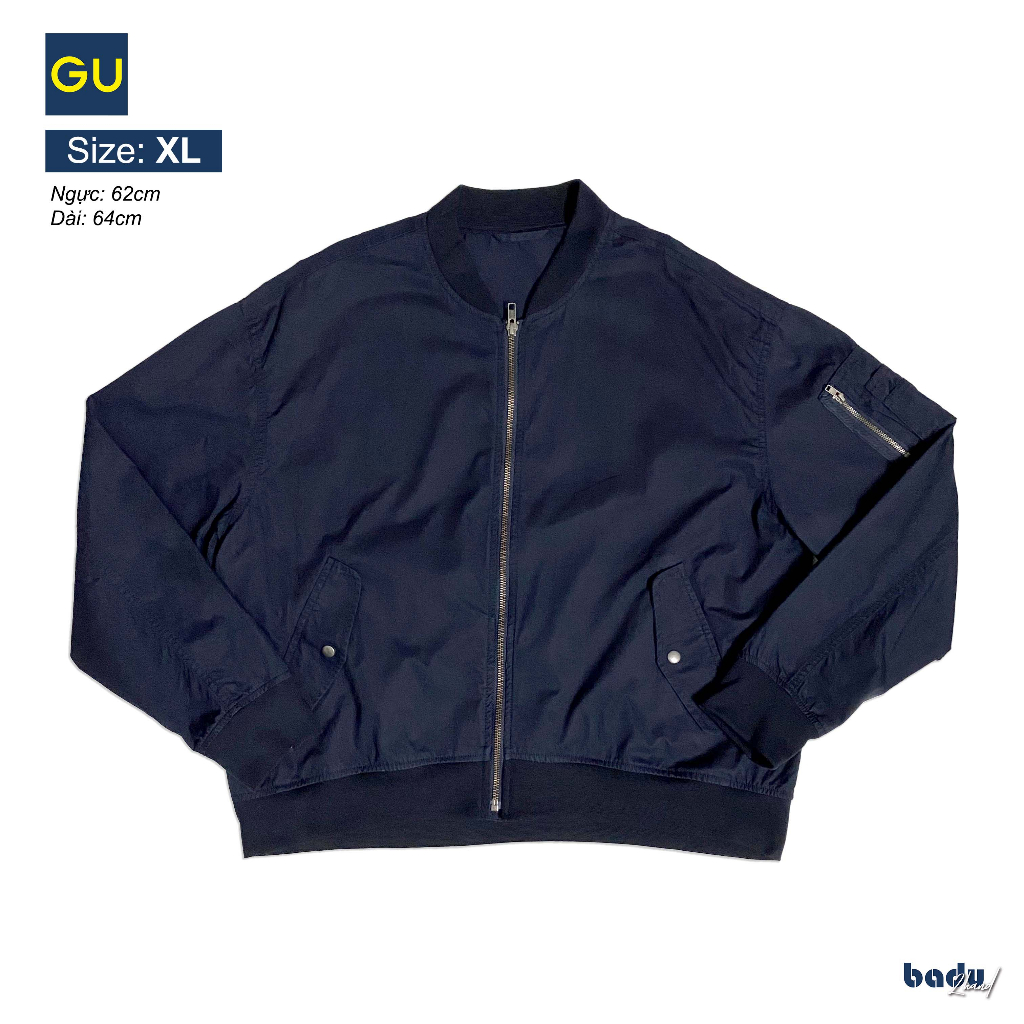 Áo khoác Bomber 2hand size XL | Màu xanh