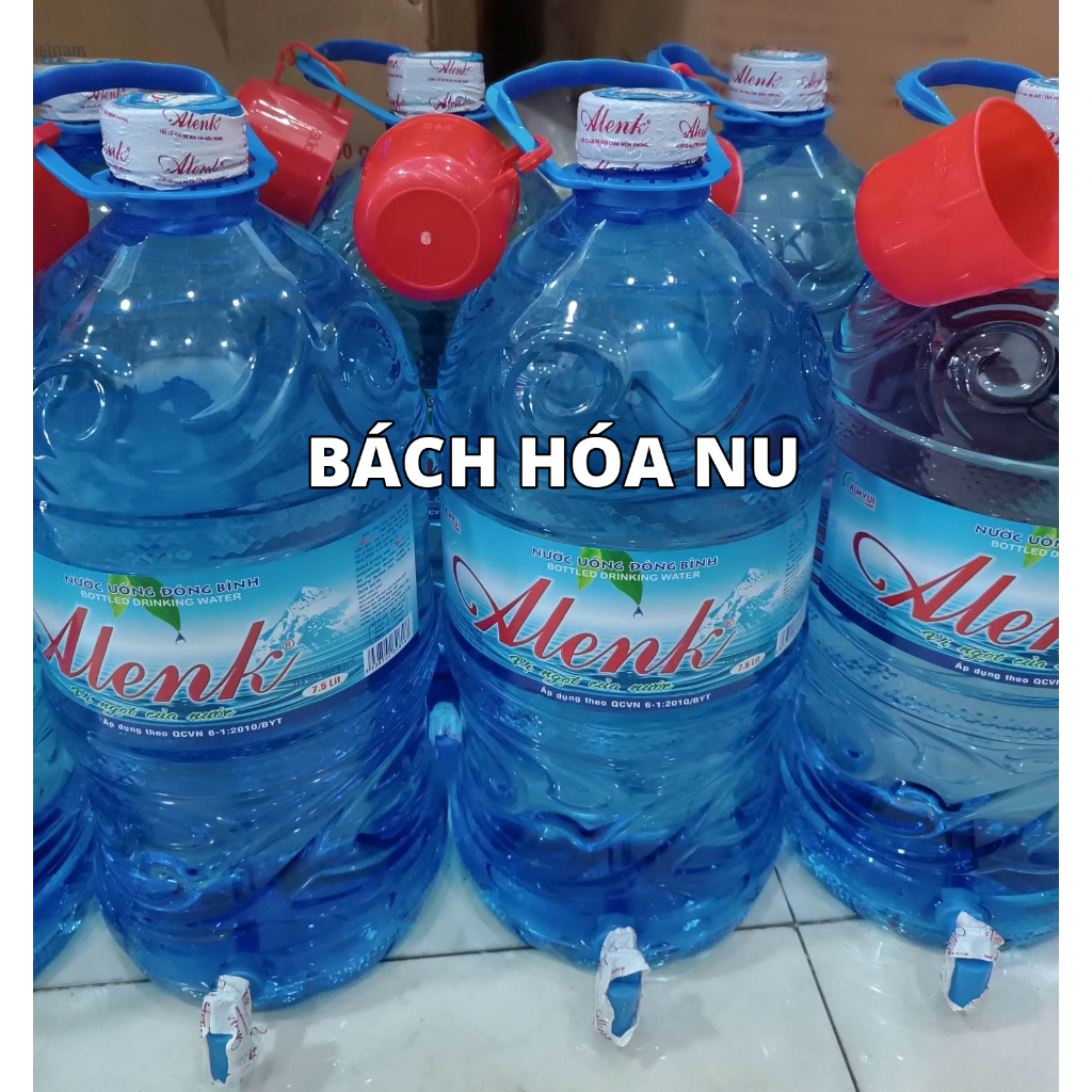 Nước suối Alenk 7.5L - nước uống đóng chai Alnk 7.5L - tặng kèm ly nhựa