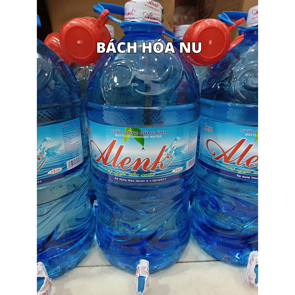 Nước suối Alenk 7.5L - nước uống đóng chai Alnk 7.5L - tặng kèm ly nhựa