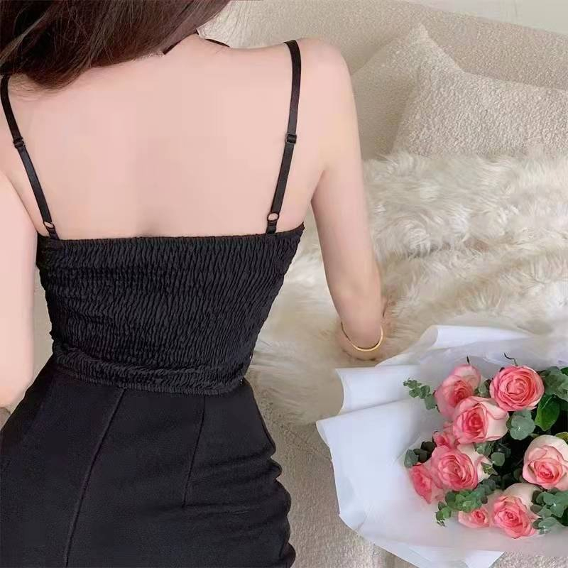 Áo croptop kiểu corset phong cách nhẹ nhàng nữ tính phối nơ trước ngực