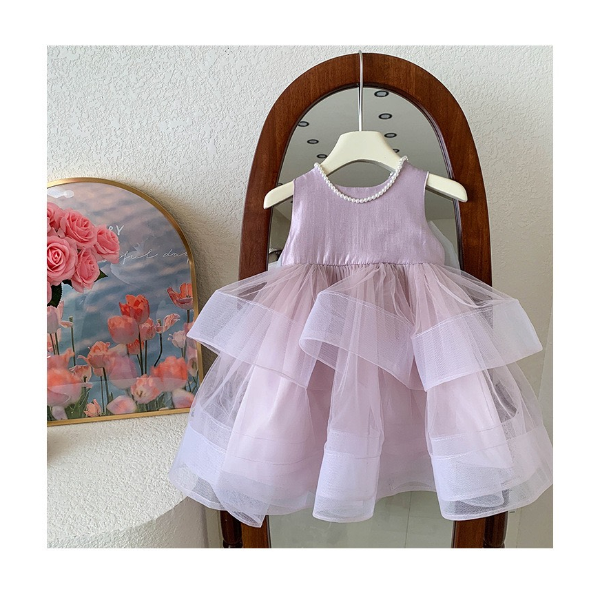 Váy Voan Bồng Công Chúa Nơ Lưng Hàng QC Cao Cấp Bé Gái