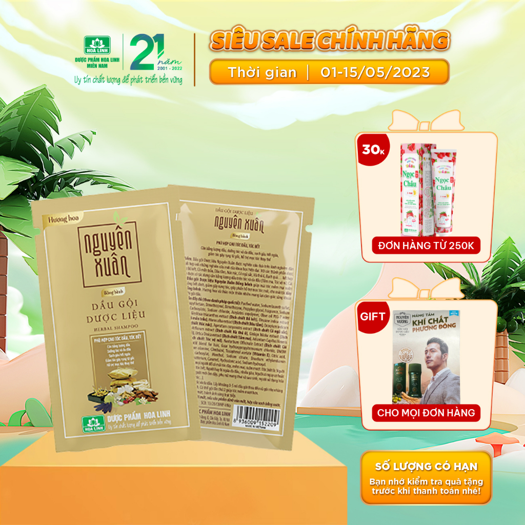 Dây dầu gội dược liệu Nguyên Xuân Bồng Bềnh (10gói x 5.5ml)