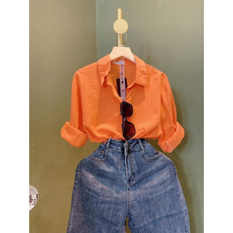 Áo Sơmi Dáng Dài Form Rộng Phong Cách Hàn Quốc