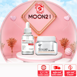 Bộ dưỡng trắng da kem V7 và serum trắng da 7Day Glutathione Auth Hàn Quốc trắng da nâng tông mờ nám tàn nhang chính hãng