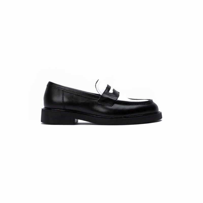 Giày loafer nam da bò thật TEFOSS HT511 đen trắng, đế cao su cao cấp tăng chiều cao 4cm size 38-44