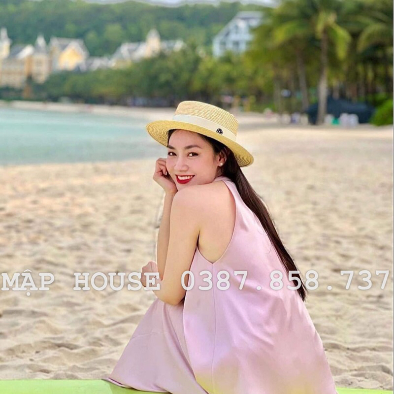 Mũ cói Gaucho chữ M cao cấp đi biển siêu xinh