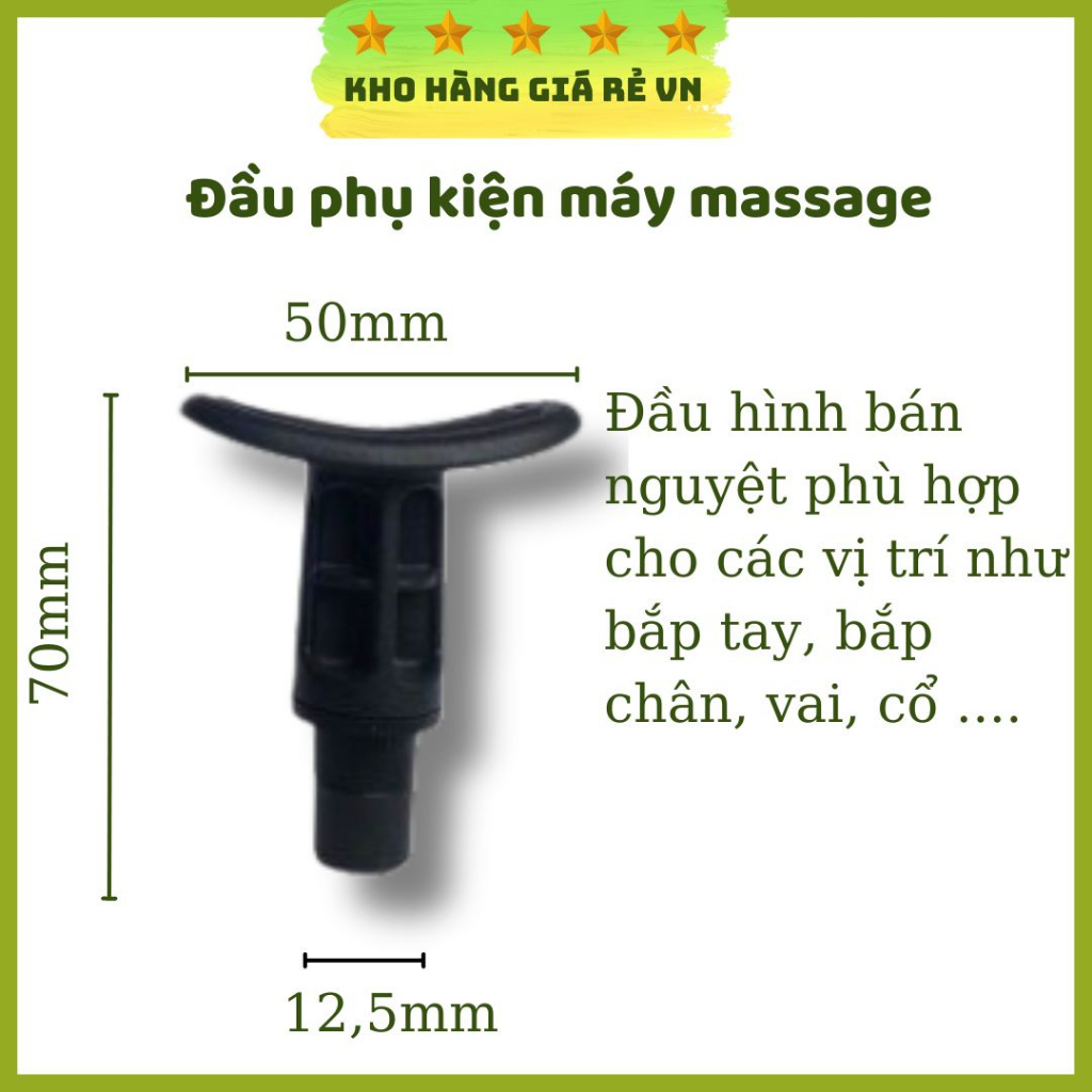 Đầu phụ kiện thay thế máy massage cầm tay 6 chế độ