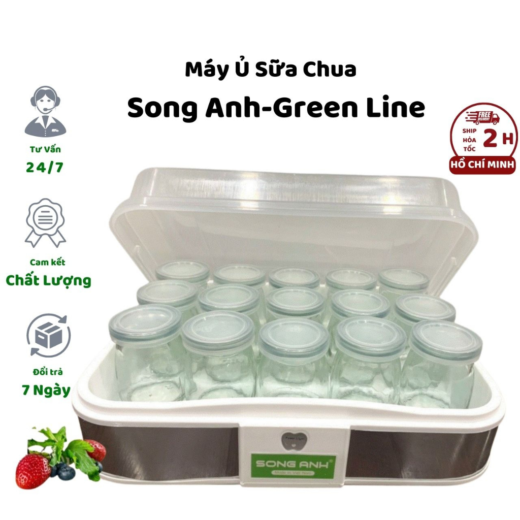 Máy Làm Sữa Chua Song Anh-Green Line Loại 15 Cốc Thủy Tinh Máy Ủ Sữa Chua Nhanh Ổn Định An Toàn Tiện Lợi.