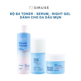 Combo ngừa mụn và thu nhỏ lỗ chân lông dành cho da dầu OMUSE Blemish Solution Acne
