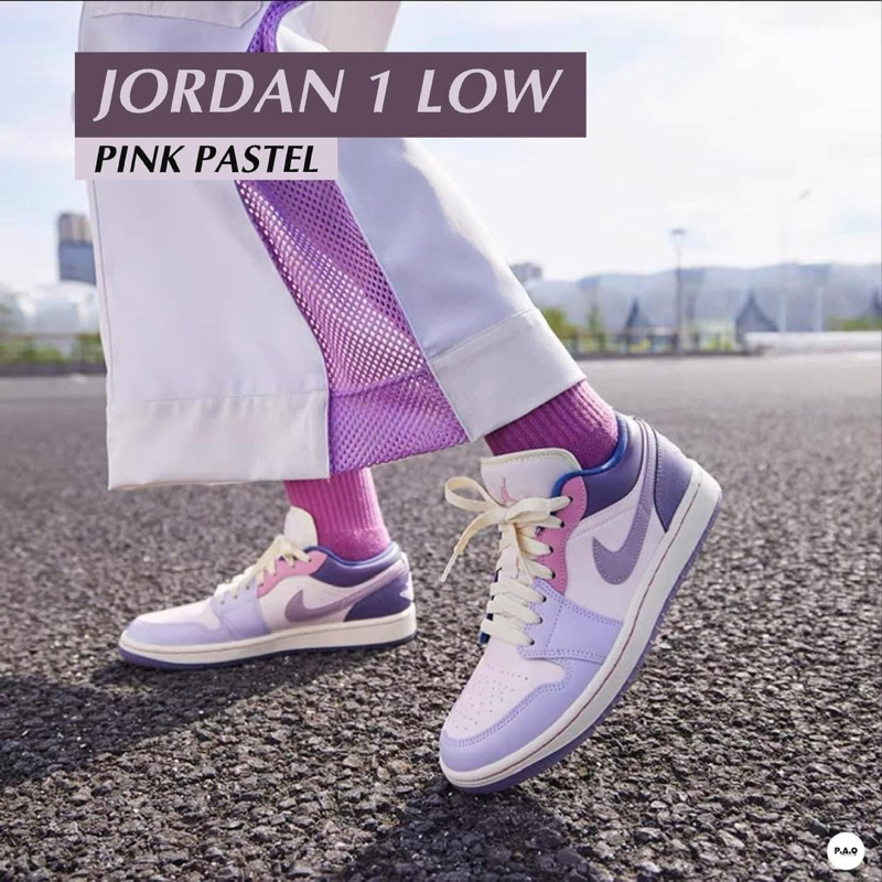 Giày Sneaker Jordan 1 Low “Pink Pastel” Đế Icy | Best Quality Bo Viền