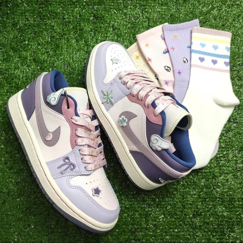 Giày Sneaker Jordan 1 Low “Pink Pastel” Đế Icy | Best Quality Bo Viền