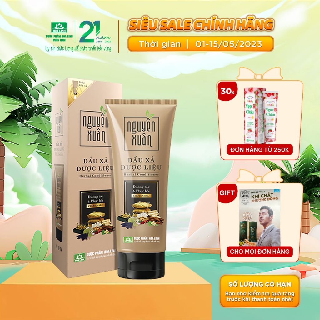 Dầu xả dược liệu Nguyên Xuân 150ml (Khuyến mại thêm 30ml giá không đổi)