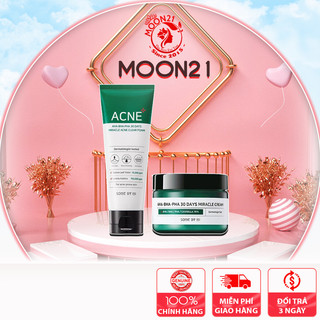 Bộ Mỹ Phẩm Ngừa Mụn Dưỡng Ẩm Sạch Sâu Cho Da Nhạy Cảm Sữa Rửa Mặt và Kem Dưỡng Giảm Mụn SOME BY MI AHA-BHA-PHA 30 DAYS