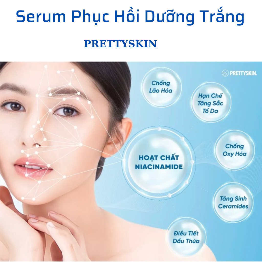 Serum phục hồi dưỡng trắng  Hydra B5 max Serum Prettyskin dưỡng trắng phục hồi, mờ thâm nám, ngừa lão hóa, dưỡng ẩm 50ml