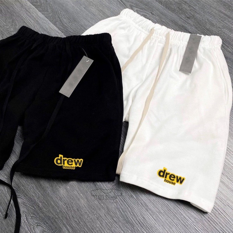 Quần Short Thun ESSENTIAL, DREW - Street Style Nam, Nữ - Đùi Thể Thao, Gym - Trắng, Đen, Xám - resago