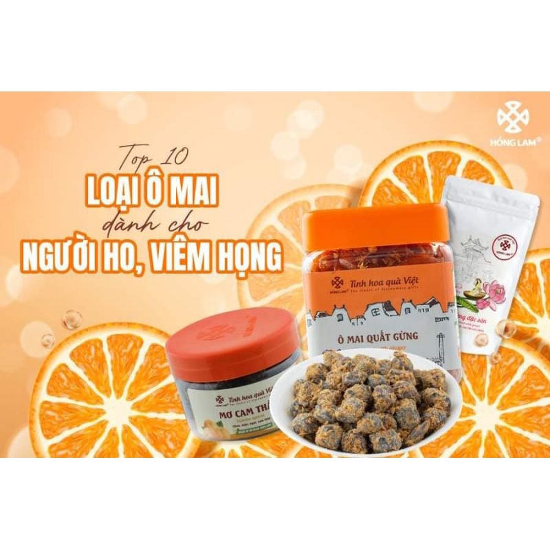 Xí muội chanh - ô mai Hồng Lam 11 hàng đường - hộp 200g/300g