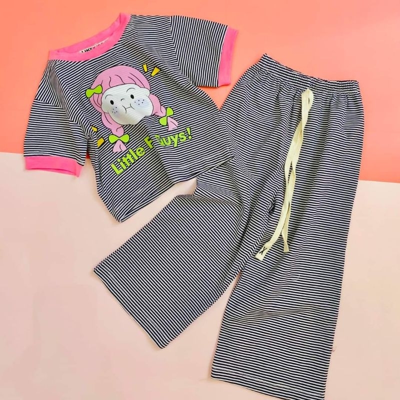 Bộ sọc nhí bé gái in hình cô gái cute
