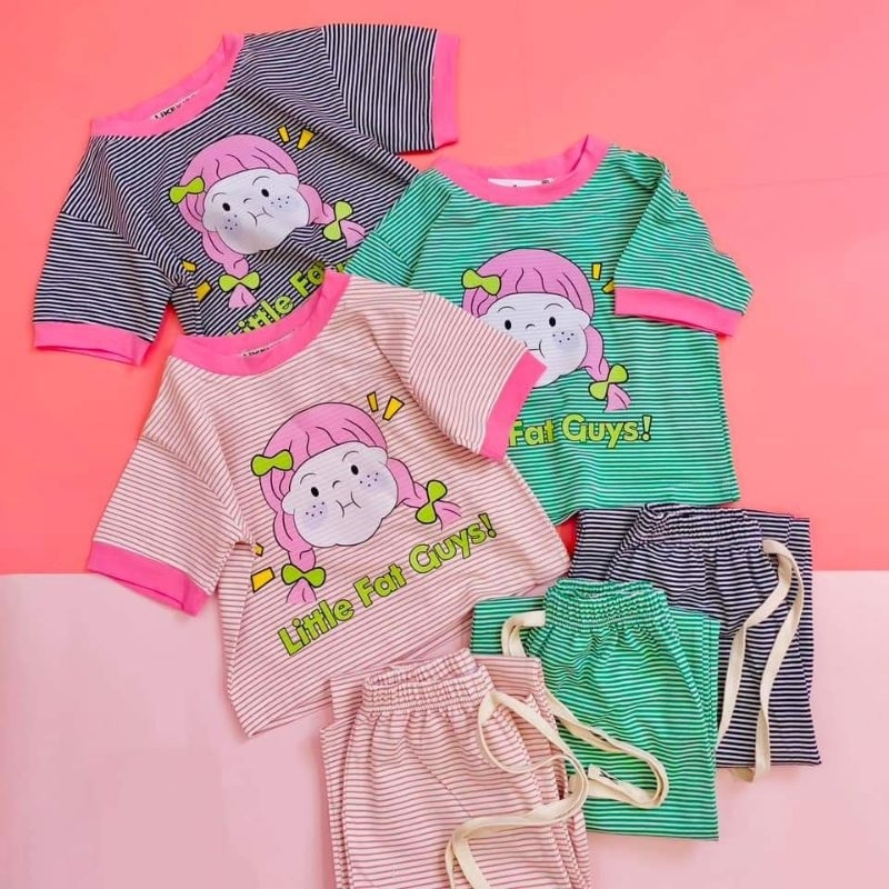 Bộ sọc nhí bé gái in hình cô gái cute