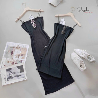 Váy thun body 2 dây sợi bún hai dáng ngắn,dài - Anna.Store