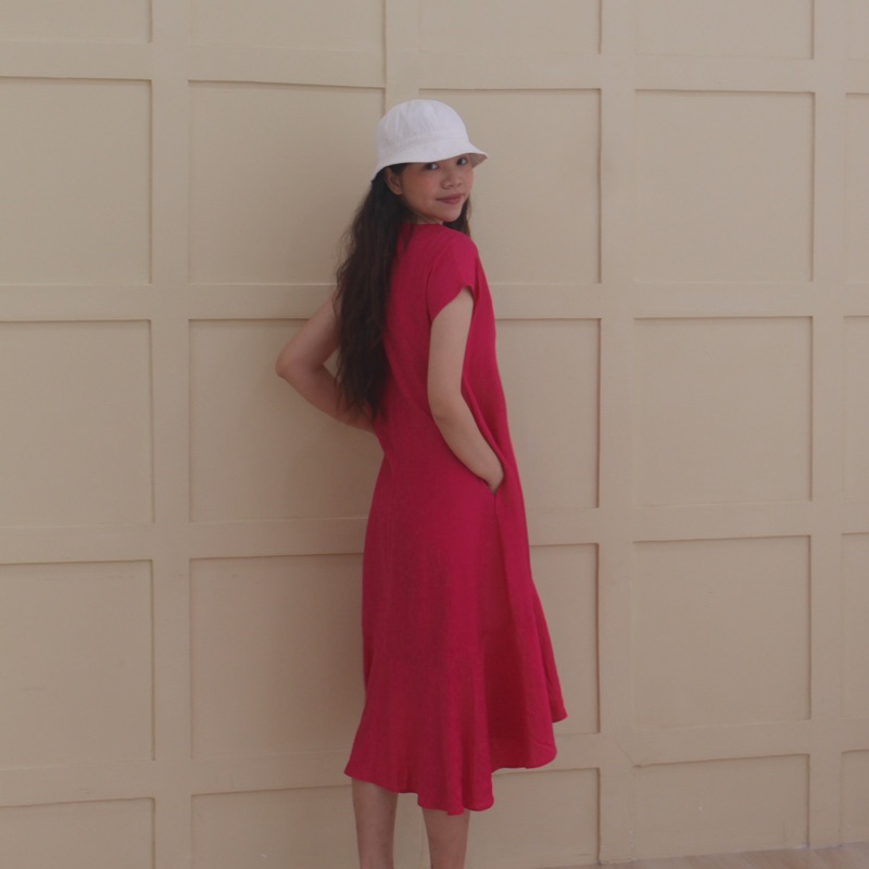 Lamer dress- Váy đuôi cá dáng dài màu hot pink PAAES [ảnh thật]