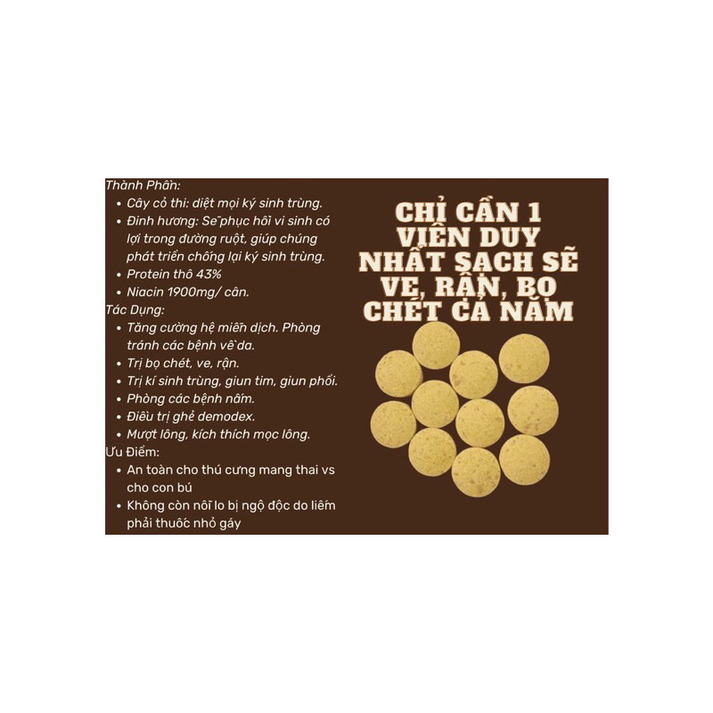Viên ăn hết ve và bọ chét cho mèo chó