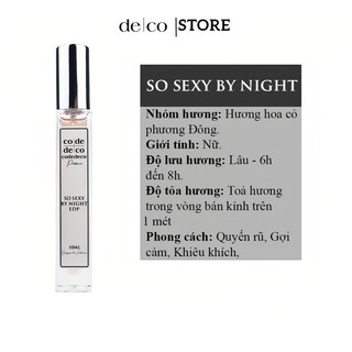 Tinh dầu nước hoa codecode so sexy by night - 10ml dạng xịt