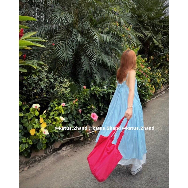 Váy Maxi Cổ Yếm Hở Lưng Dáng Dài Hàng 2 Lớp Siêu Xinh ullzangn