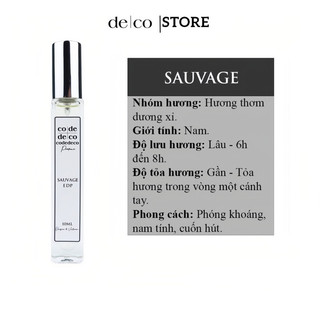 Tinh dầu nước hoa codecode sauvage - 10ml dạng xịt