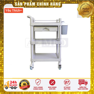 Xe Đẩy Nhựa 3 Tầng Mẫu Mới Cao Cấp Siêu Bền, Dùng Trong Spa - THẨM MỸ VIỆN