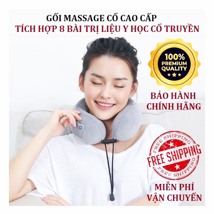 Gối Massage Vòng Cổ Chữ U 360 Đa Năng - Hỗ Trợ Mát Xa Vùng Cổ Vai Gáy - Gối Massage Cổ Nhật Bản
