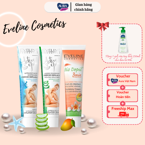 Kem tẩy lông Eveline Active Depil 3 loại dành cho mọi loại da 125ml