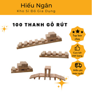 100 thanh gỗ xếp hình sáng tạo và cho bé chơi trò chơi rút gỗ chơi domino Tốt Đẹp Rẻ