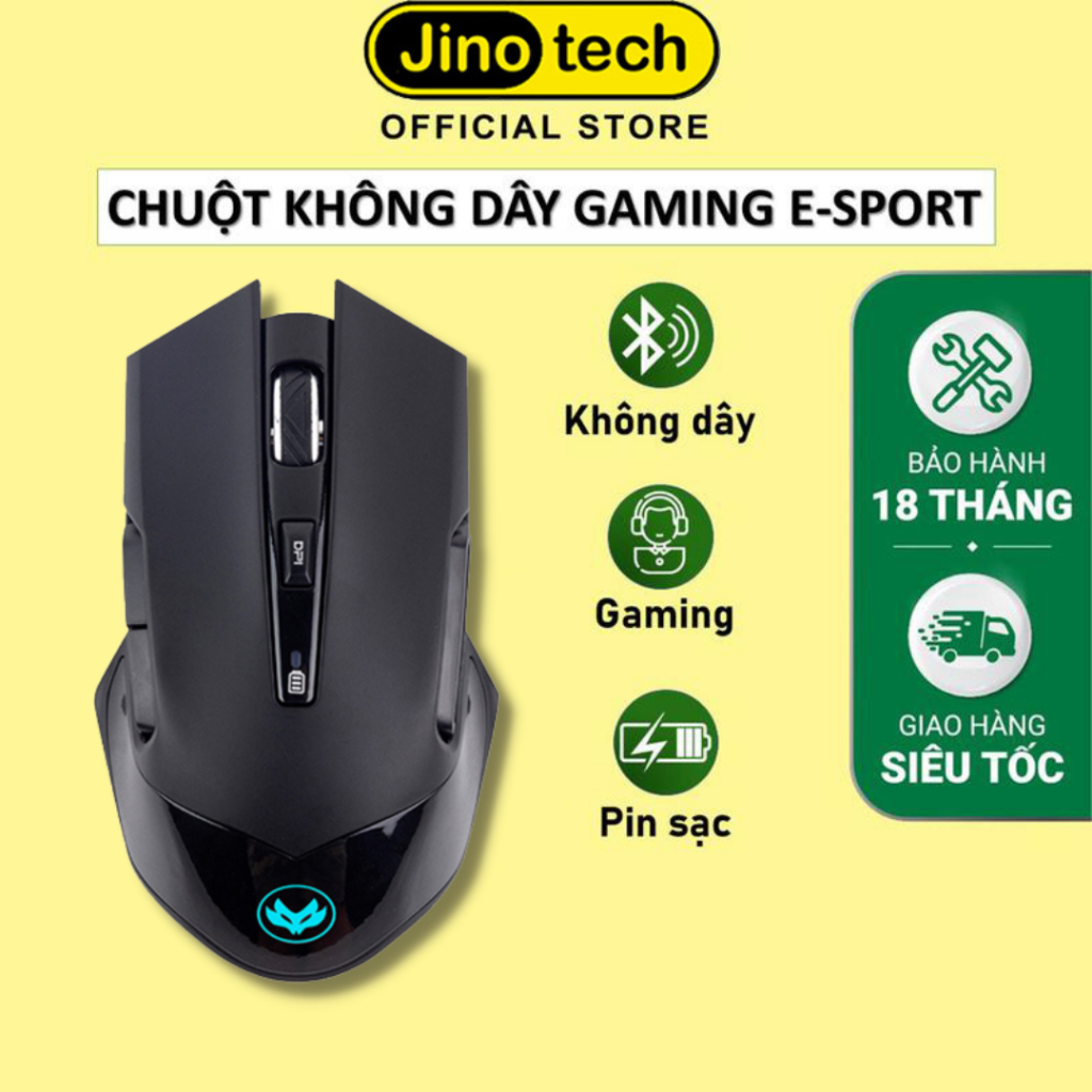 Chuột Không Dây Pin Sạc JINOTECH T3Pro AI thông minh Chống Ồn Kết Nối Wireless 2.4G Pin 5 Tuần chơi game văn phòng